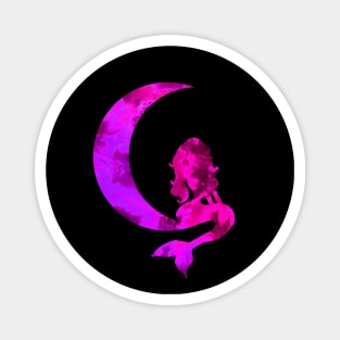 Purple Crescent Moon and Mermaid Magnet